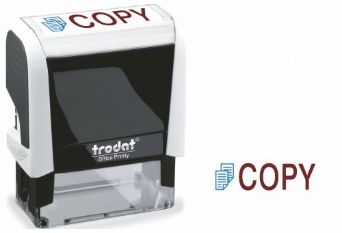 Trodat Office Printy Stamp Self-inking COPY 46x16mm Reinkable Red and Blue Ref 77298