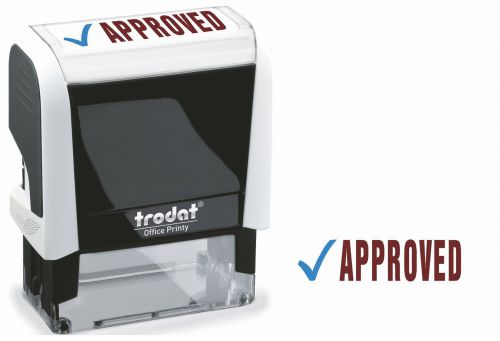 Trodat Office Printy Word Stamp APPROVED Red/Blue Code 77304