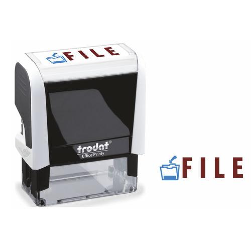 Trodat Office Printy Word Stamp FILE Red/Blue Code 77305