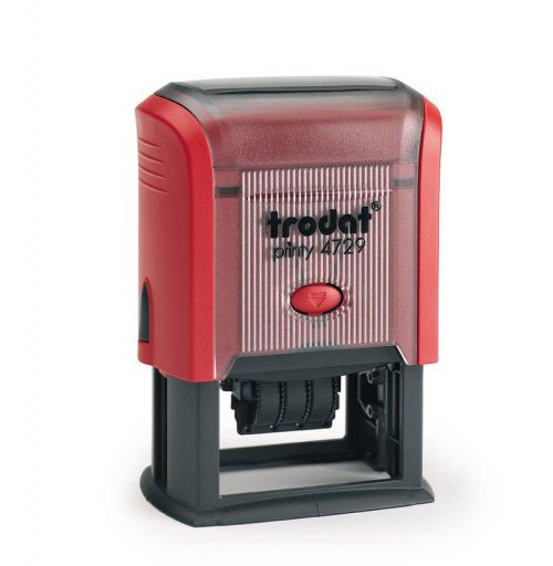 Trodat Printy 4729 Pre-Inked Custom Text & Date Stamp Size 50x30mm Red/Blue