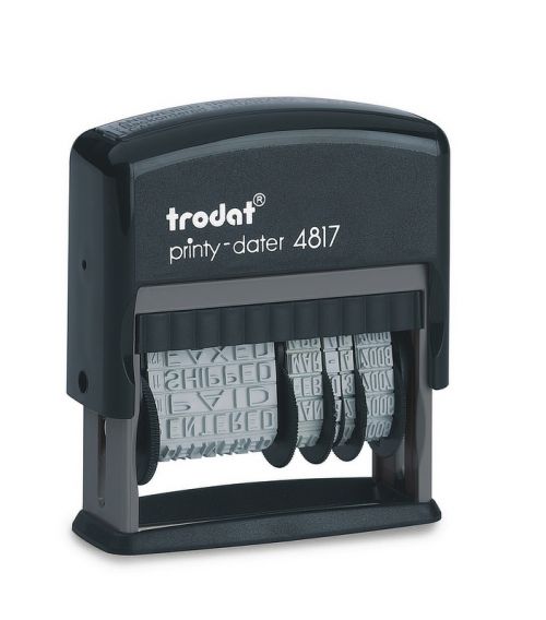 Trodat Printy 4817 Self Inking Dial-A-Phrase Date Stamp Black