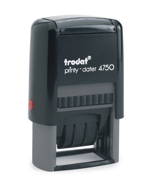 Trodat EcoPrinty 4750 Dater Paid Red/Blue Ready Made Stamps SP9163