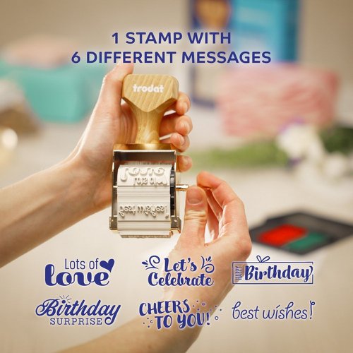 Trodat Birthday Stamp Set - Personalised Stamping for Heartfelt Birthday Gifts & Crafts