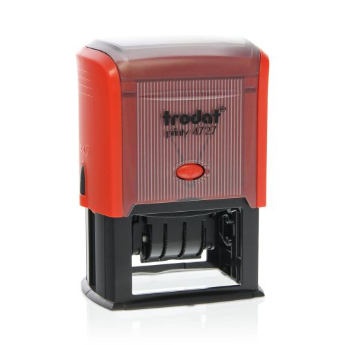 Trodat Printy 4727 Self Inking Custom Text And Date Stamp. Imprint Area 59 x 38 mm - 6 lines maximum - 3 above and 3 below date
