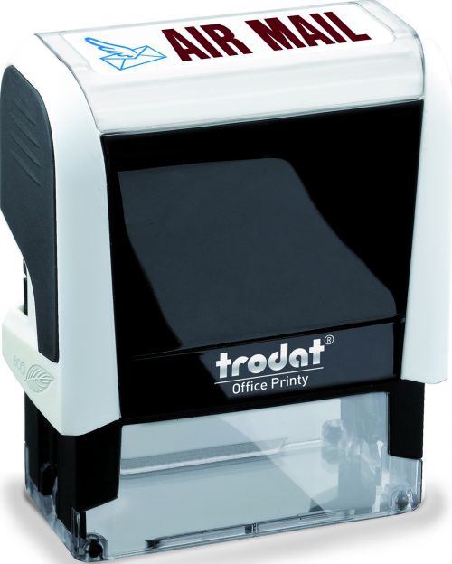Trodat Office Printy Self Inking Text Stamp AIRMAIL 46x18mm Red/Blue