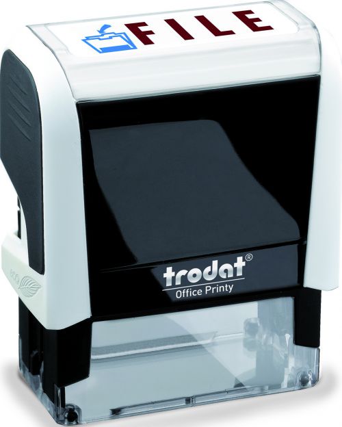 Trodat Office Printy Self Inking Text Stamp FILE 46x18mm Red/Blue