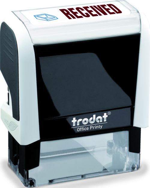 Trodat Office Printy Self Inking Text Stamp RECEIVED 46x18mm Red/Blue