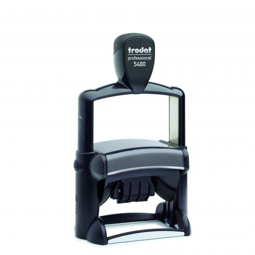 Trodat Professional Dater 5480 Self Inking Custom Stamp Size 67x46mm Red/Blue