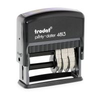 Trodat Printy 4813 Self Inking Custom Text And Date Stamp. Imprint Area 25 x 7 mm - 2 lines maximum – Left Aligned Of Date
