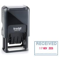 Trodat 4750/L2 Eco Self Inking Word and Date Stamp RECEIVED 39x23mm Blue/Red Ink - 139923