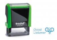 Trodat Classmate Printy 4911 Self-inking Stamp - Elephant. This stamp features the phrase 'Good Listener', perfect for use in the classroom.