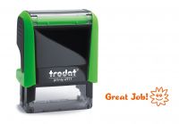 Trodat Classmate Printy 4911 Self-inking Stamp. This stamp features the phrase 'Great Job!', perfect for use in the classroom.