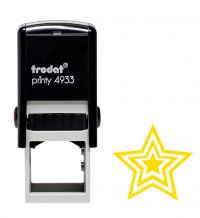 Trodat Teachers Stamp - Gold triple star