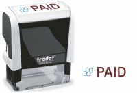 Trodat Office Printy 4912 Self Inking Word Stamp PAID 46x18mm Blue/Red Ink - 77302