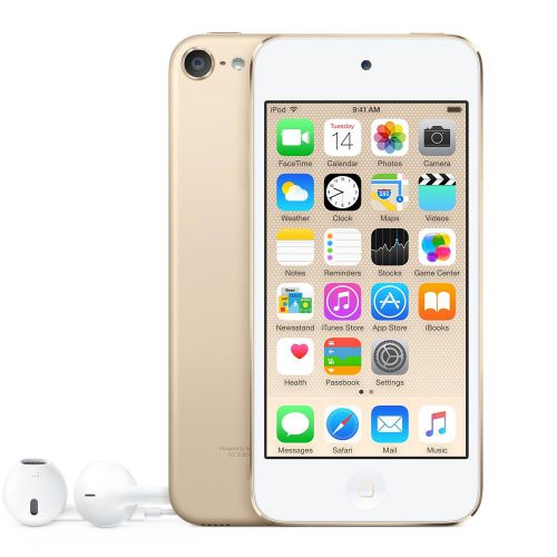Apple iPod Touch (4.0 inch Multi-touch) Retina Display A8-Chip 128GB WLAN Bluetooth Camera iOS10 (Gold)