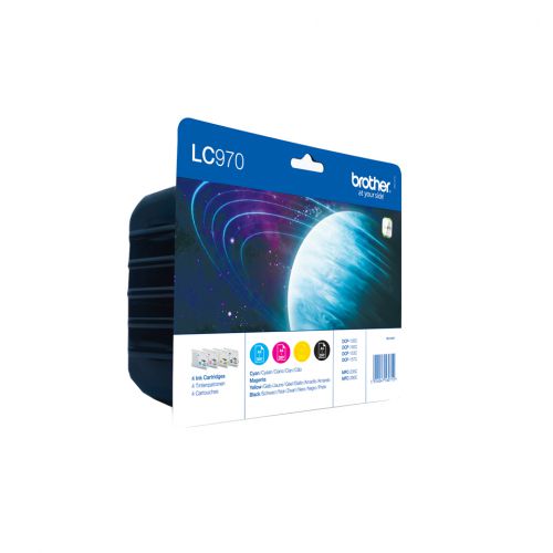 Brother LC970 Value Pack Print Cartridge (Black, Yellow, Cyan, Magenta) Blister Pack