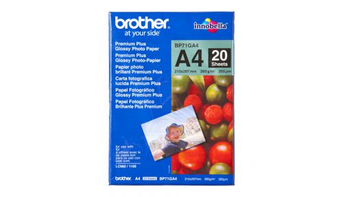 Brother BP71GA4 (A4) 260g/m2 Premium Plus Glossy Photo Paper (20 Sheets)