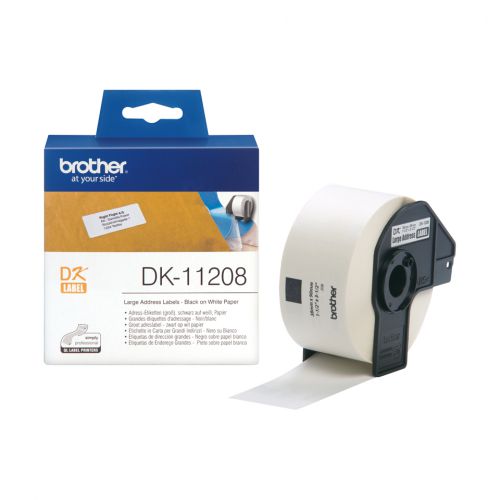 Brother DK-Labels DK-11208 (38mm x 90mm) Large Address Labels (400 Labels)