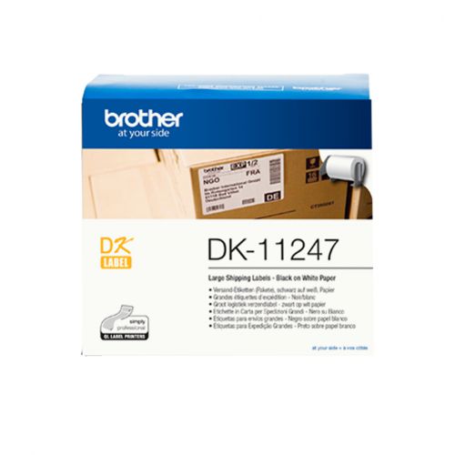 Brother DK-11247 (103mm x 164mm) Genuine Label Roll (Black on White) 180 Labels per Roll