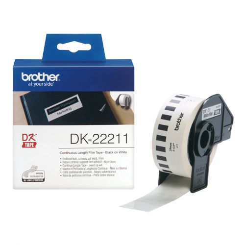 Brother DK Labels DK-22211 (29mm x 15.2m) Continuous White Film Tape