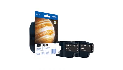 Brother LC1240BKBP2 (Yield: 600 Pages) Black Ink Cartridge Pack of 2