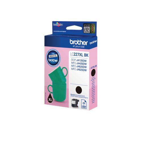 Brother LC227XLBK (Yield: 1,200 Pages) Black Ink Cartridge
