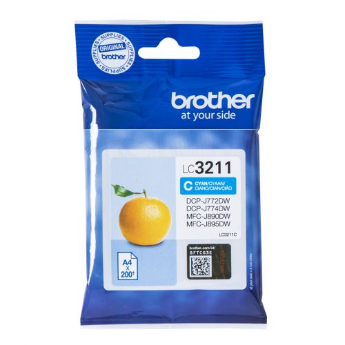 Brother LC3211C (Yield: 200 Pages) Cyan Ink Cartridge