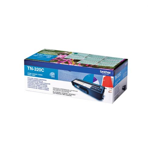 Brother TN-320C (Yield: 1,500 Pages) Cyan Toner Cartridge