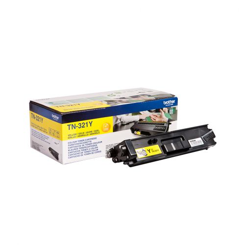 Brother TN-321Y (Yield: 1,500 Pages) Yellow Toner Cartridge