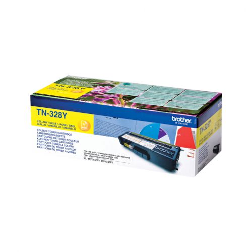 Brother TN-328Y (Yield: 6,000 Pages) Yellow Toner Cartridge