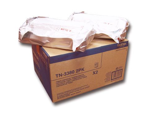 Brother TN-3380 (Yield: 8,000 Pages) Black Toner Cartridge Pack of 2