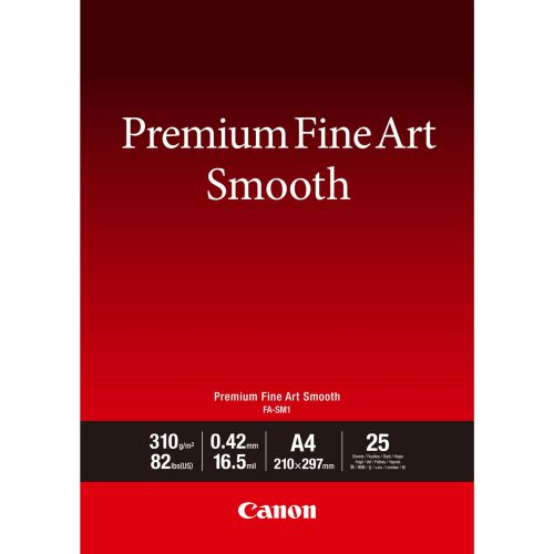 Canon FA-SM1 (A4) 310g/m2 Premium Fine Art Smooth Matte Paper (25 Sheets)