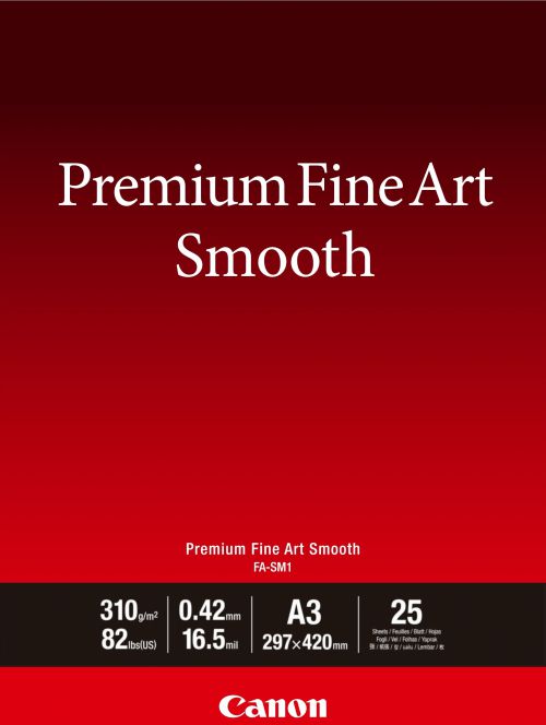 Canon FA-SM1 (A3) 310g/m2 Premium Fine Art Smooth Matte Paper (25 Sheets)