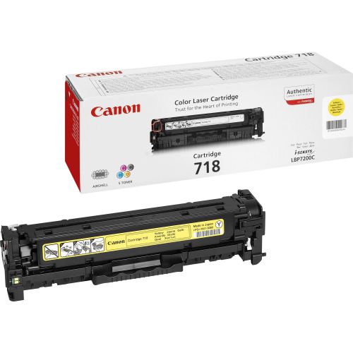 Canon 718 (Yellow) Toner Cartridge (Yield 2,900 Pages)
