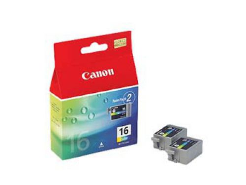 Canon Bci-16 (Yield: 75 Pages) Cyan/Magenta/Yellow Ink Cartridge Pack of 2
