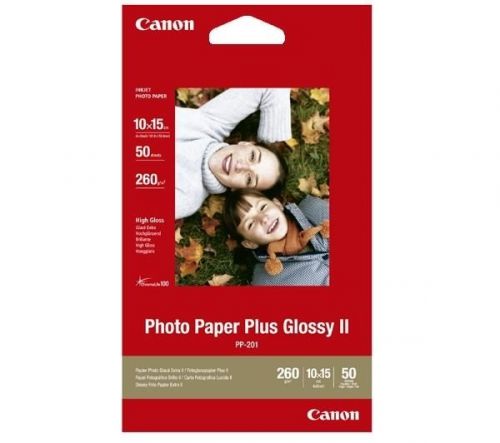 Canon Photo Paper Plus Glossy II PP-201 (4x6 inch/10 x15cm) 265g/m2 Photo Paper (White) - 50 Sheets
