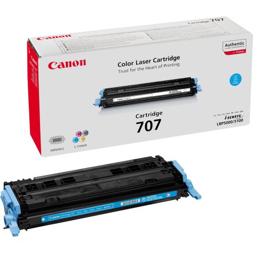 Canon 707 (Cyan) Toner Cartridge (Yield 2,000 Pages)