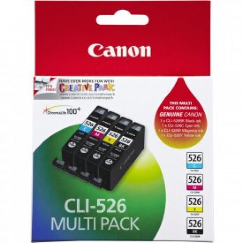Canon Value Pack 4X6 (Photo Paper) CLI-526 C/M/Y/BK (Pack of 4 Ink Cartridges)
