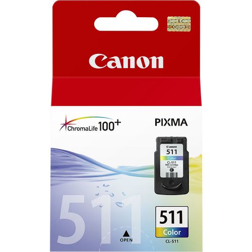 Canon CL-511 (Yield: 244 Pages) Cyan/Magenta/Yellow Ink Cartridge
