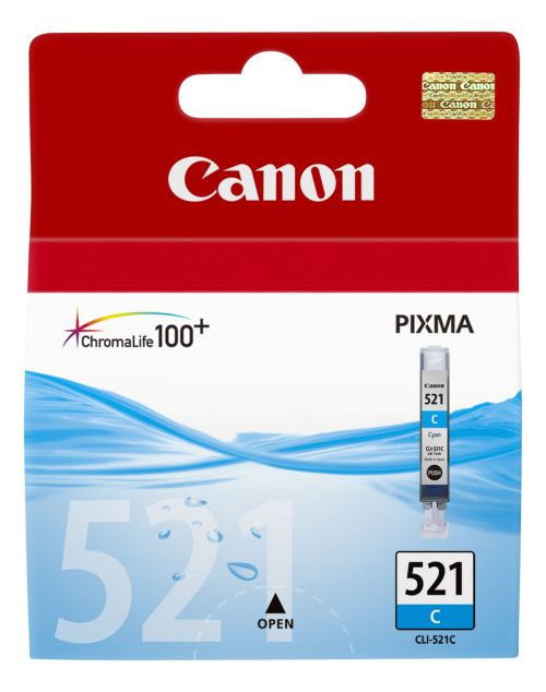 Canon CLI-521 Cyan Ink Cartridge 9ml Code 2934B001AA