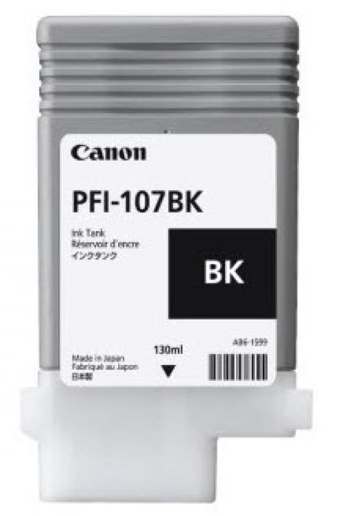 Canon PFI-107BK (Yield: 2200 Pages) Black Ink Cartridge