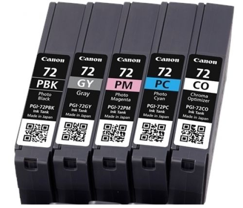 Canon PGI-72 (510 Black/165 Grey/303 Magenta/351 Cyan/165 Clear Photos) Photo Black/Grey/Photo Magenta/Photo Cyan/Chroma Optimiser Ink Cartridge Pack