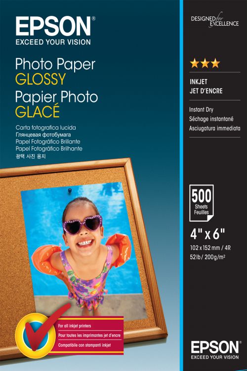 Epson (10 x 15cm) Glossy Photo Paper 200g/m2 (500 Sheets) for Expression Photo XP-950 Printer