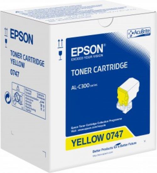 Epson 0747 (Yield 8,800 Pages) Yellow Standard Capacity Toner Cartridge for WorkForce AL-C300DN/AL-C300N/AL-C300DTN/AL-C300TN Printers