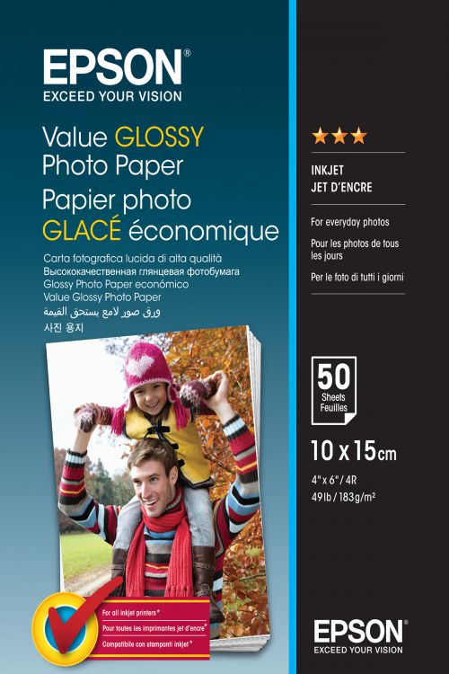 Epson Value Glossy Photo 10 x 15cm Paper (50 Sheets)