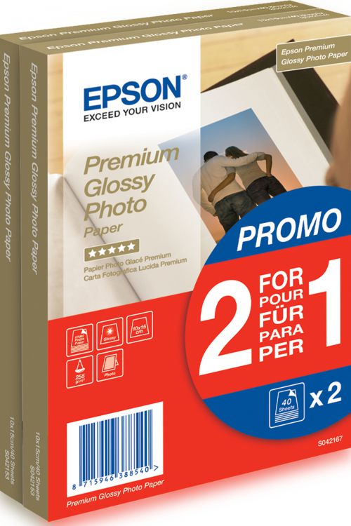 Epson Premium Glossy Photo Paper 10x15cm (40 Sheets)