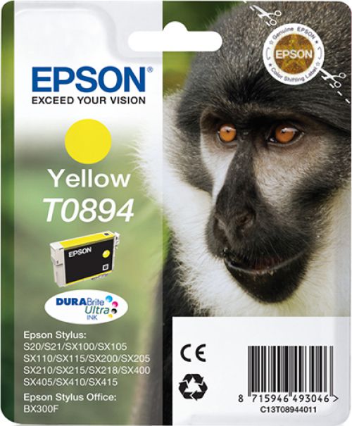 Epson Monkey T0894 (Yield: 200 Pages) Yellow Ink Cartridge