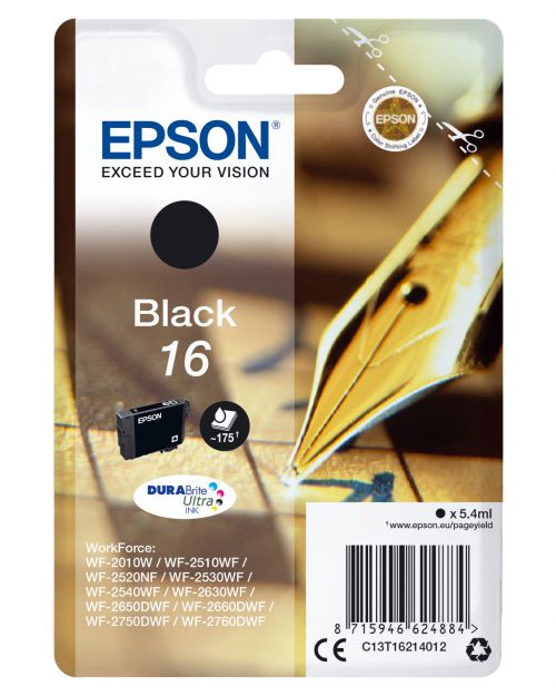 Epson Pen and Crossword 16 (Yield 175 Pages) Durabrite Ultra Ink Cartridge (Black)