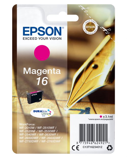 Epson Pen and Crossword 16 (Yield 165 Pages) Durabrite Ultra Ink Cartridge (Magenta)