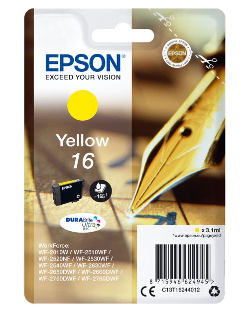 Epson Pen and Crossword 16 (Yield 165 Pages) Durabrite Ultra Ink Cartridge (Yellow)